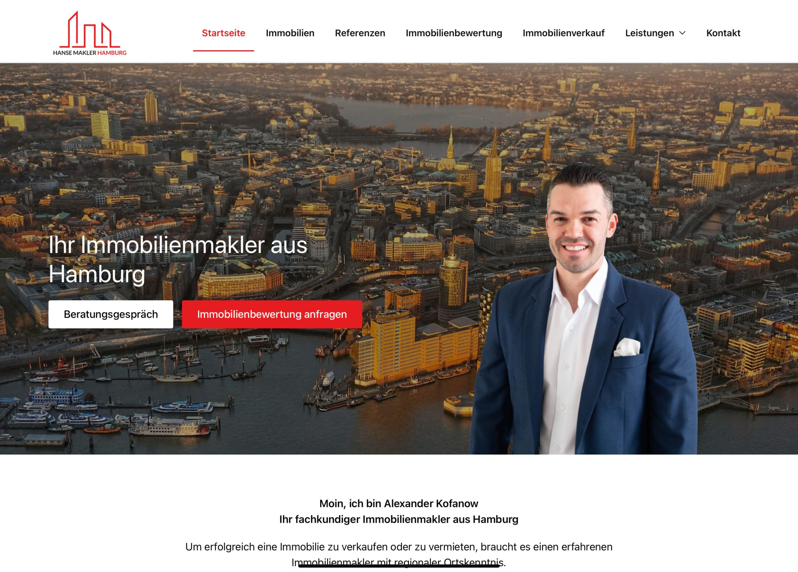 Hanse Makler Hamburg Website